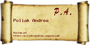 Poliak Andrea névjegykártya
